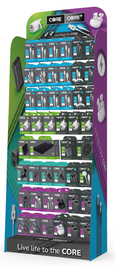 Core metal display stand for retail