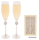 DIAMOND HEART CHAMP FLUTE S/2
