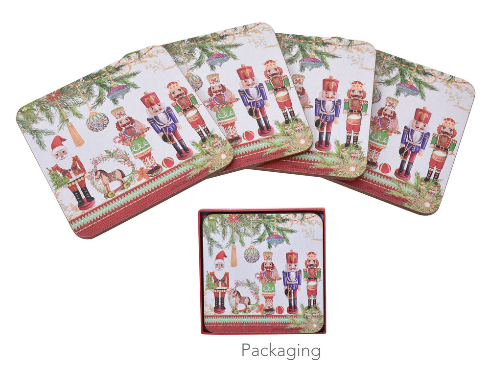 [54628] XMAS NUTCRACKER COASTER S/4