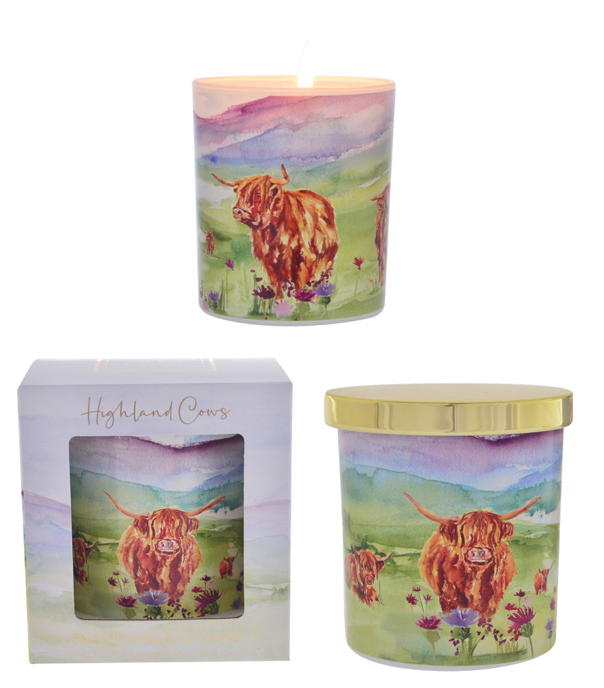 [56075] ART HIGHLAND COW CANDLE