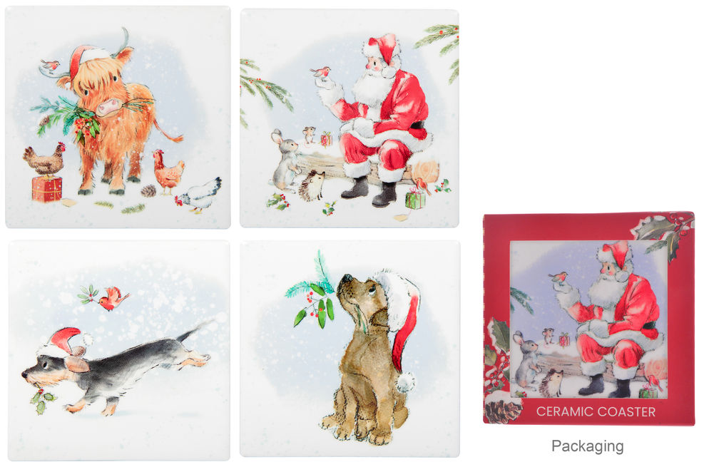 [56092] XMAS PAPERSHED COASTER (4)