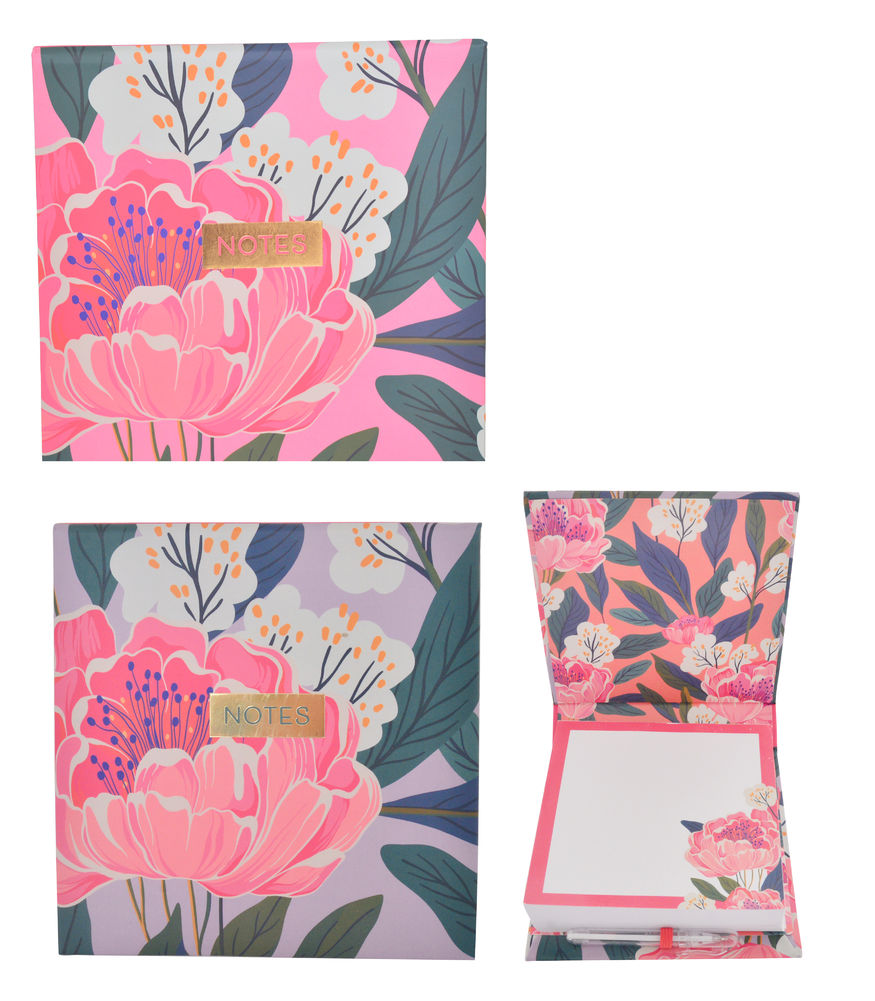 [56115] PRETTY PEONIES NOTE BLOCK & PEN (2)