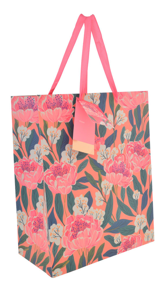 [56116] PRETTY PEONIES GIFT BAG LGE