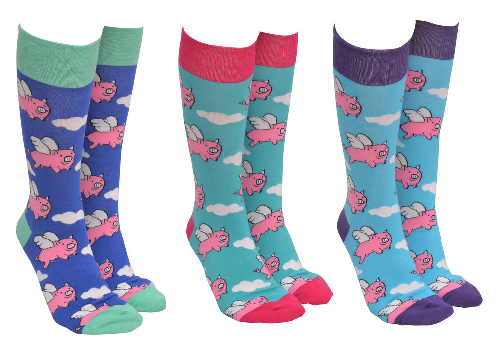 [86459] SOCK SOCIETY PIGS MIGHT FLY(3)