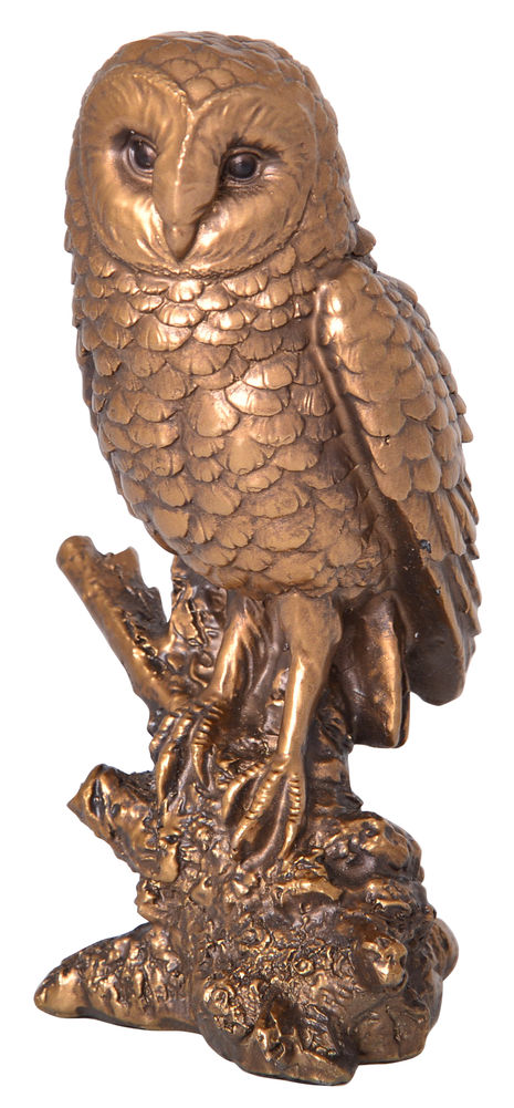 [20510] BRONZE OWL ON BRANCH SML