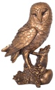 BRONZE OWL ON BRANCH LGE