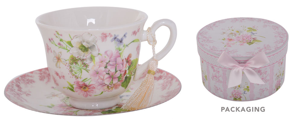 [20560] PINK HYDRANGEA CUP & SAUCER