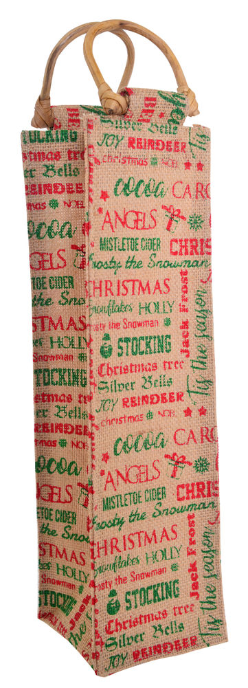 [20655] CHRISTMAS NOTES JUTE BTL BAG