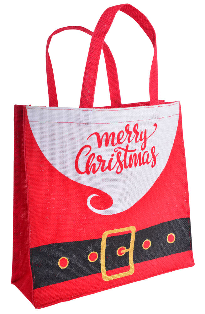 [20662] MERRY XMAS JUTE BAG MED