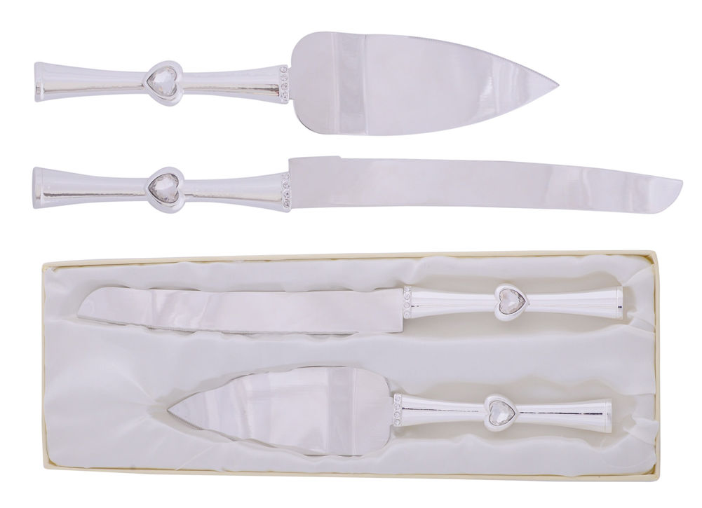 [20753] DIAMOND WEDDING KNIFE & SERVER