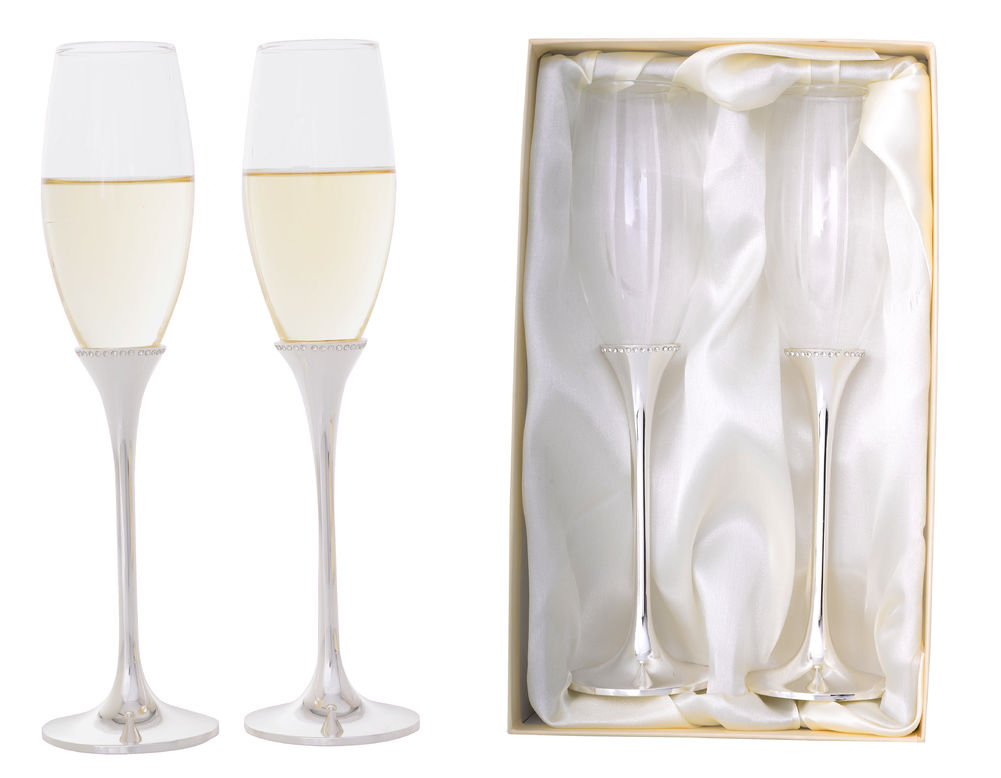 [20754] DIAMOND WEDDING FLUTE SET 2