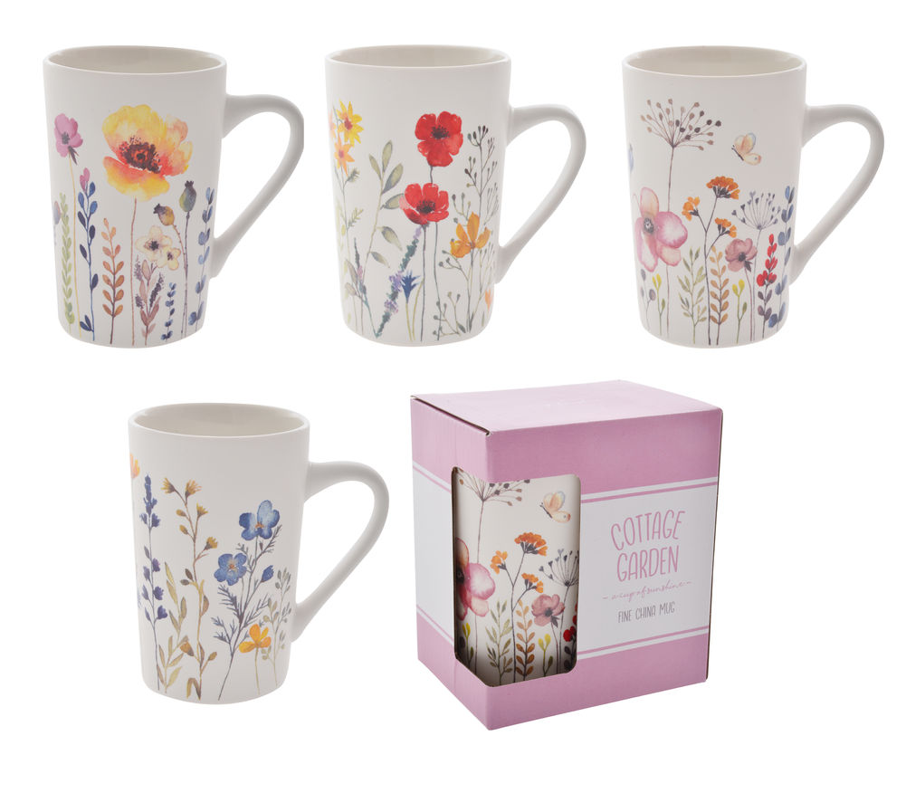 [20778] FLORAL MUGS (4)