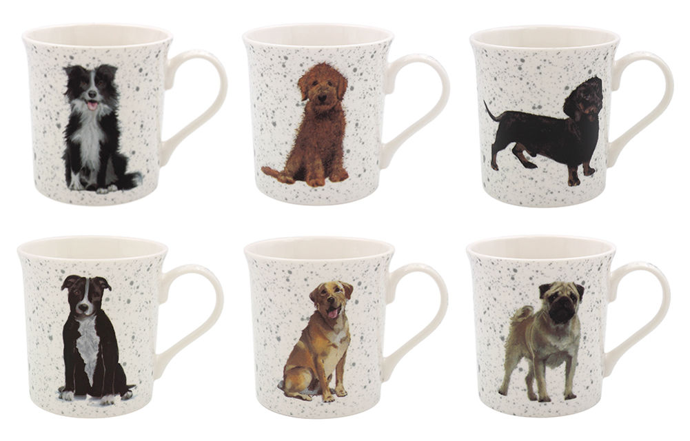 [20871] WAGGY TAILS DOG MUGS (6)     R