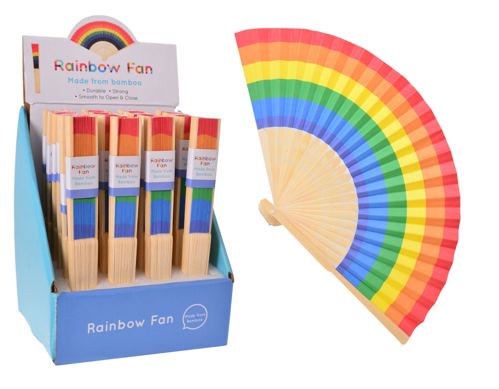 [20935] RAINBOW BAMBOO FAN