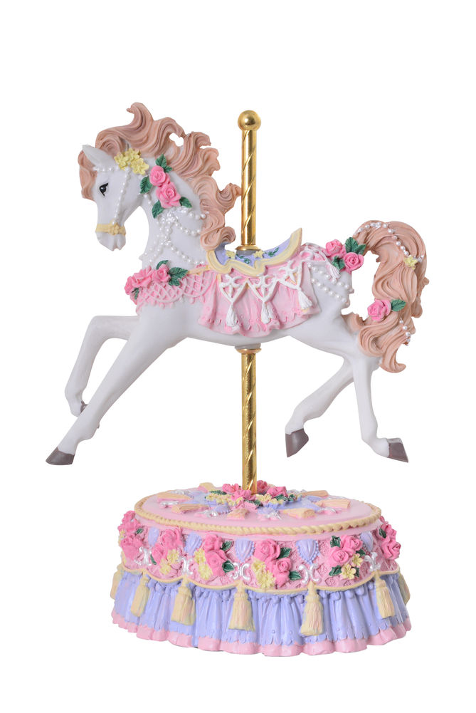 [21235] MUSICAL PINK CAROUSEL HORSE