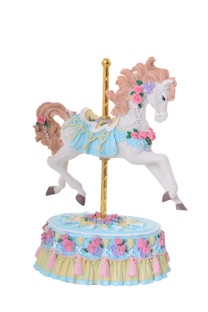 [21240] MUSICAL BLUE CAROUSEL HORSE