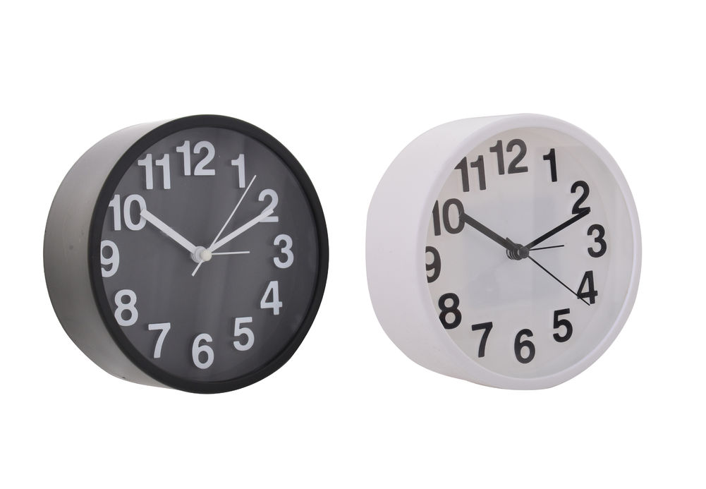 [21248] BLACK & WHITE ALARM CLOCK LGE2