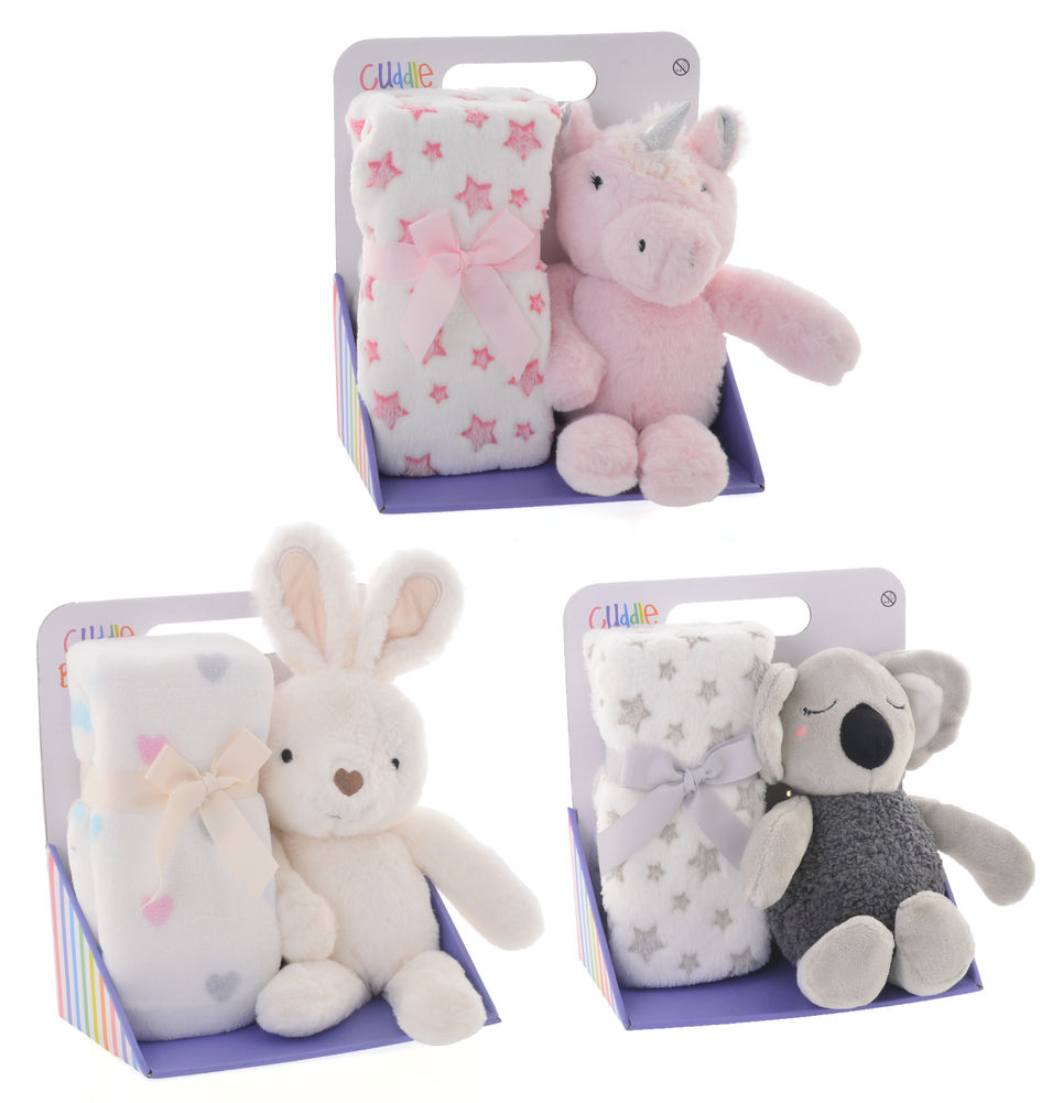 [21294] CUDDLE ANIMAL & BLANKET (3)
