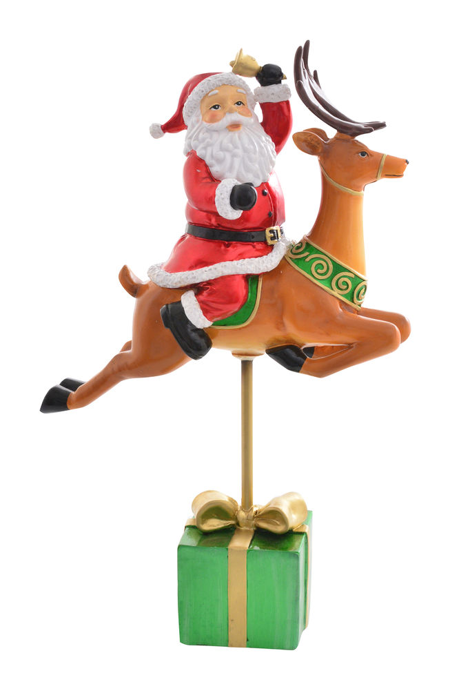 LUSTRE SANTA ON REINDEER STAND