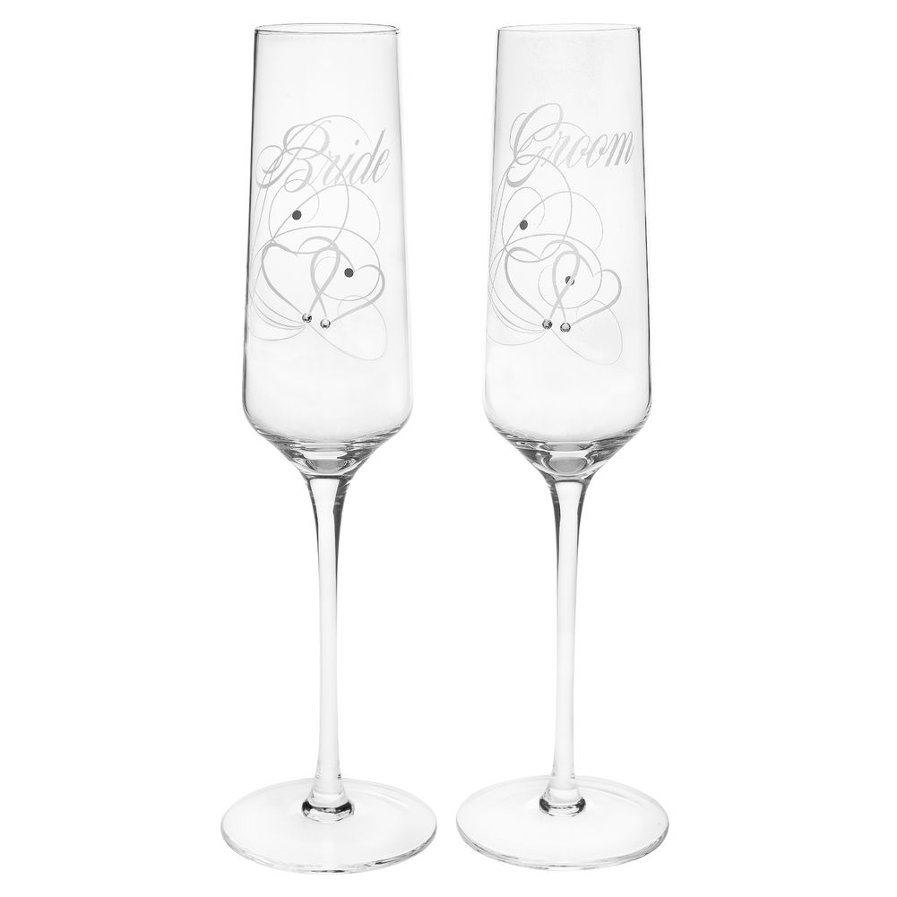 [26201] BRIDE & GROOM CHAMP FLUTE S/2R
