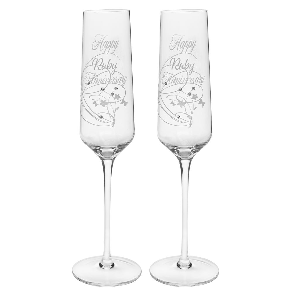 [26203] RUBY ANNIVERSARY FLUTES S/2  R