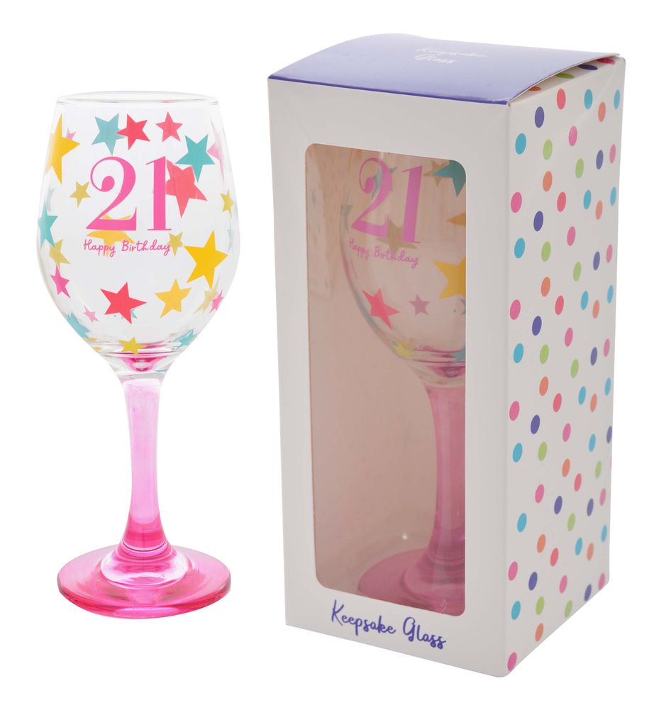[26218] BIRTHDAY PARTY 21 WINE GLASS R