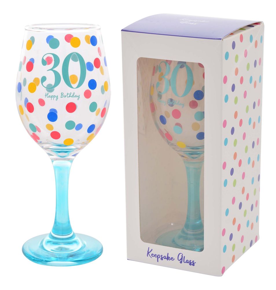 [26219] BIRTHDAY PARTY 30 WINE GLASS R