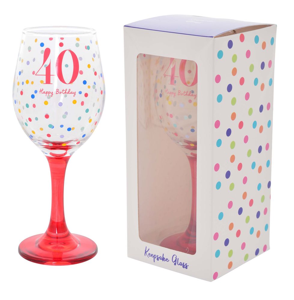 [26220] BIRTHDAY PARTY 40 WINE GLASS R