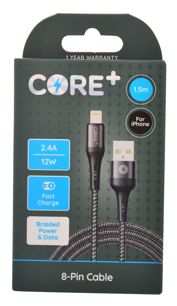[26246] CORE+ 8PIN - USB-A 1.5M RRP$20