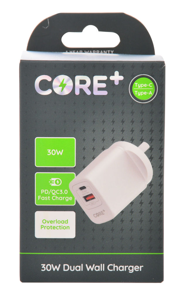 [26263] CORE+ DUAL W/CHG 30W PD RRP$35