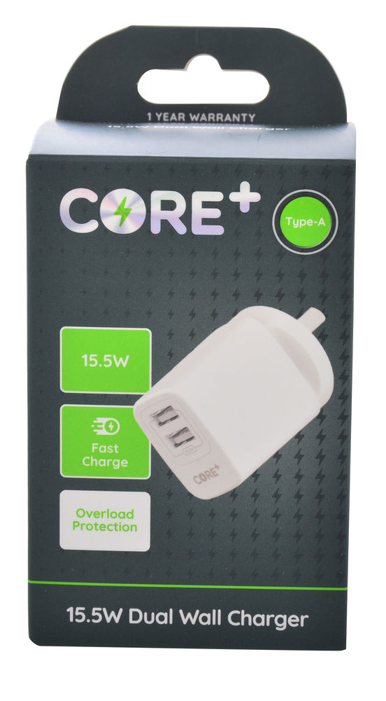 [26264] CORE+DUAL USB-A W/CH15W RRP$20