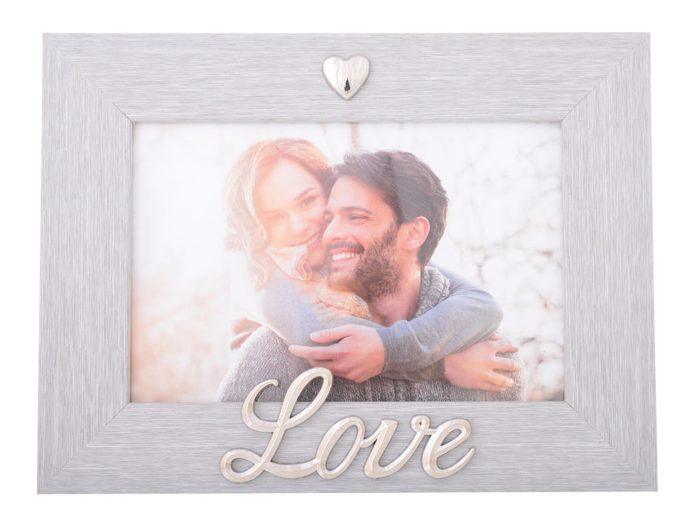 [26509] SILVER HEART LOVE FRAME 6X4