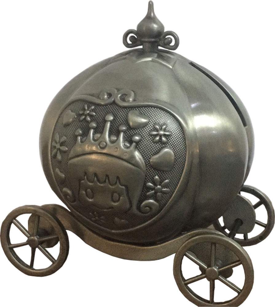 [26582] CARRIAGE PEWTER MONEY BANK