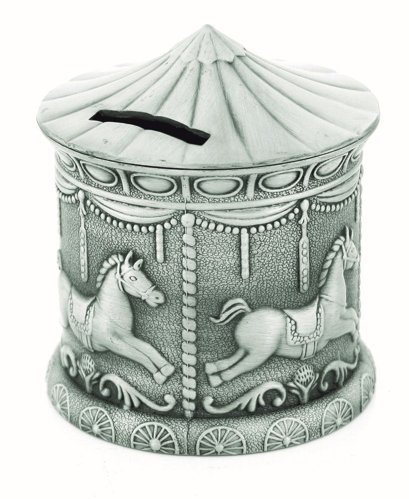 [26586] CAROUSEL PEWTER MONEY BANK