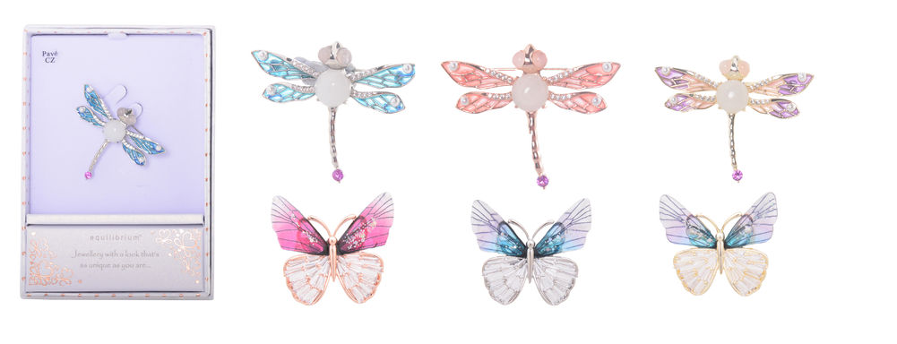 [26590] EQLB B/FLY & D/FLY BROOCH (6)