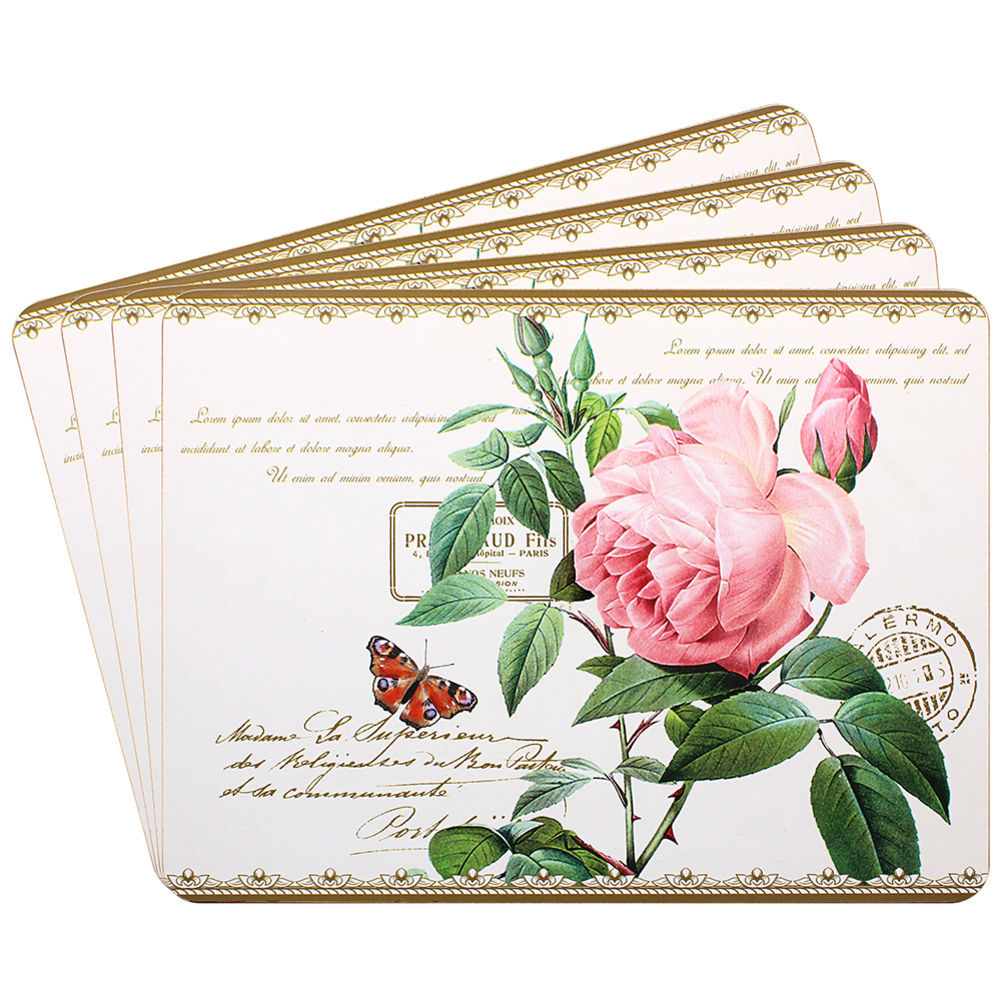 [26607] REDOUTE ROSE PLACEMATS SET 4
