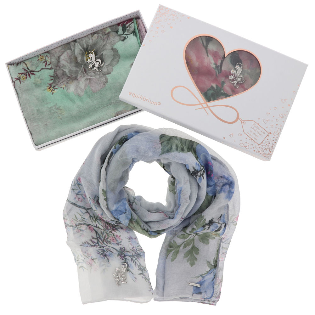 [26704] EQLB FLOWER BROOCH & SCARF (3)