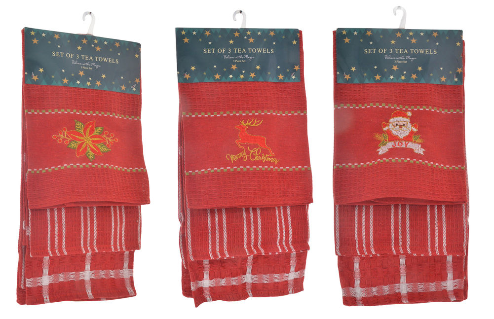 [26740] XMAS TEA TOWEL SET 3 PCE (3)