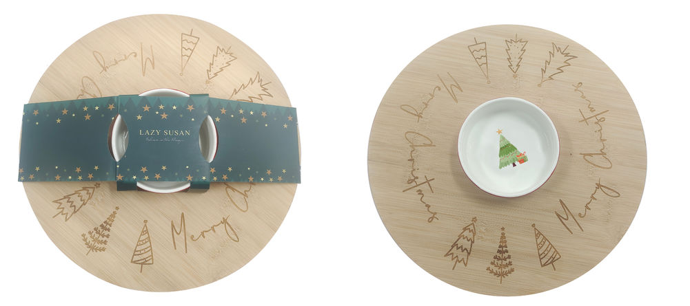 [26748] XMAS BAMBOO LAZY SUSAN