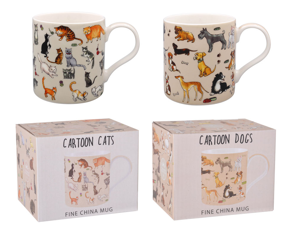 [26795] CARTOON CATS & DOGS MUG (2)