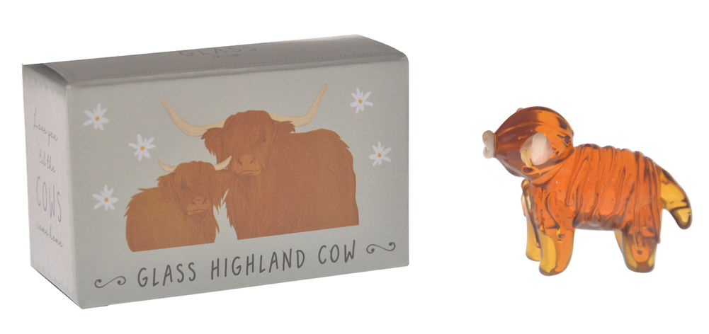 [26859] ARTISAN GLASS HIGHLAND COW