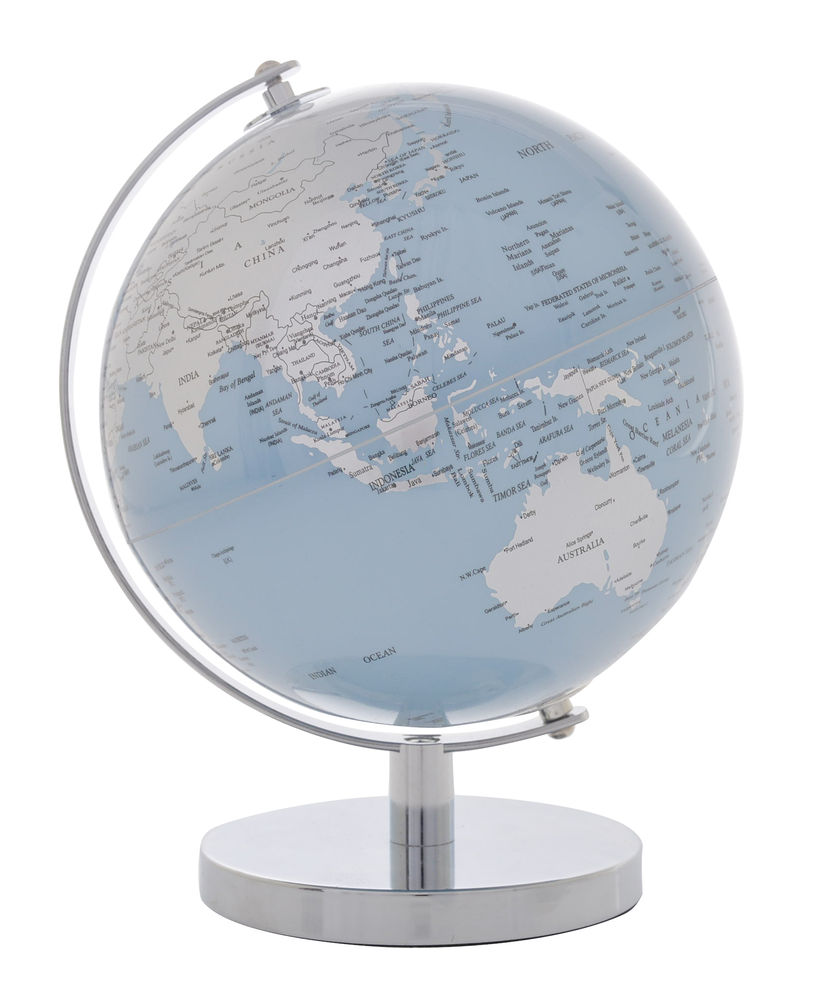 [26937] SILVER BLUE GLOBE 20CM