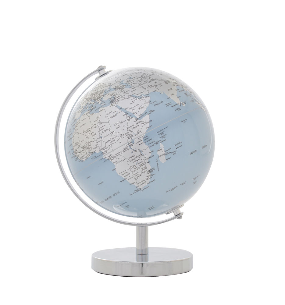 [26938] SILVER BLUE GLOBE 14.2CM