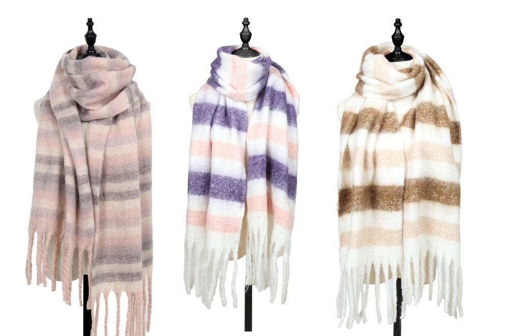 [27116] ESSENCE PLUSH STRIPE SCARF (3)