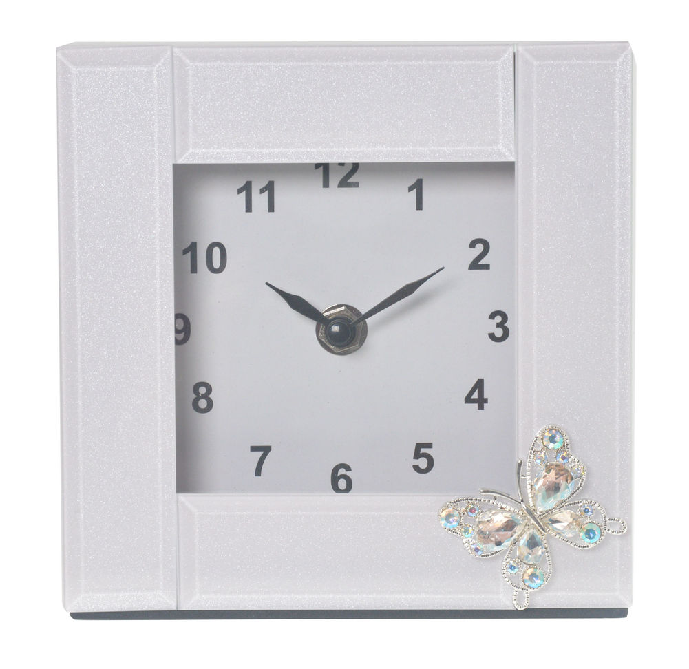 [27136] CRYSTAL BUTTERFLY CLOCK