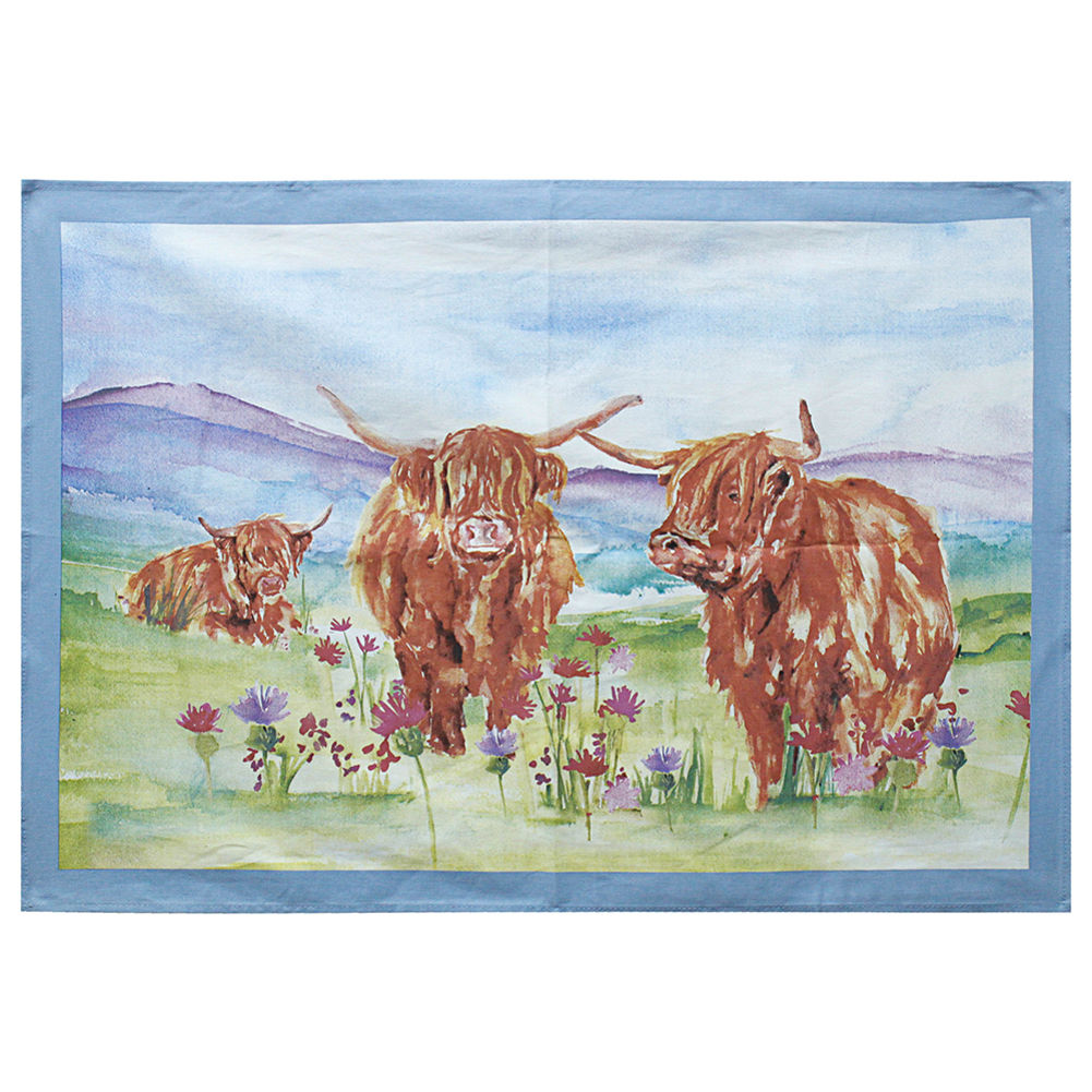[27294] ART HIGHLAND COW TEA TOWEL