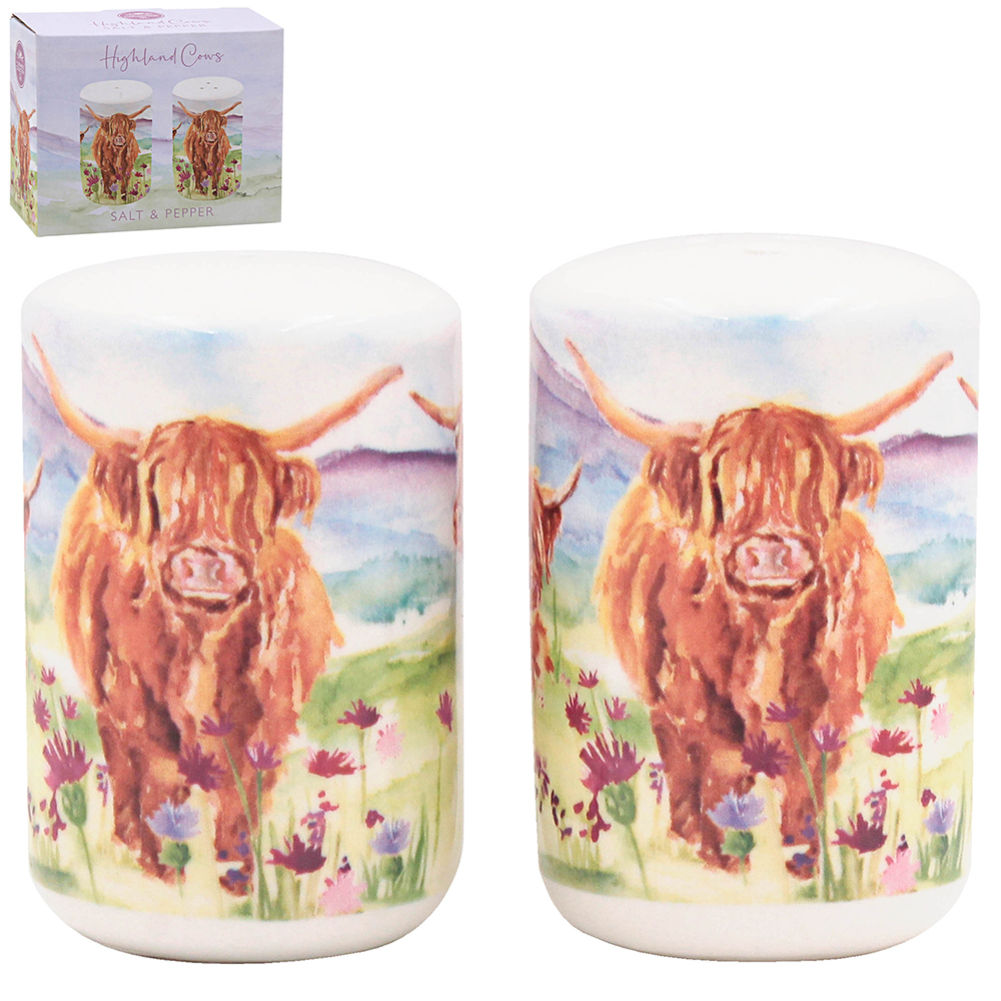 [27298] ART HIGHLAND SALT & PEPPER S/2
