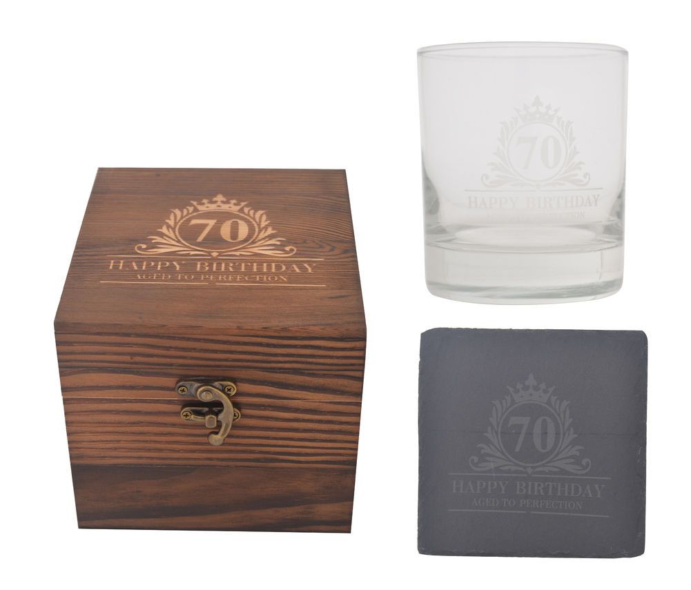 [27455] 70TH BIRTHDAY GLASS & COASTER