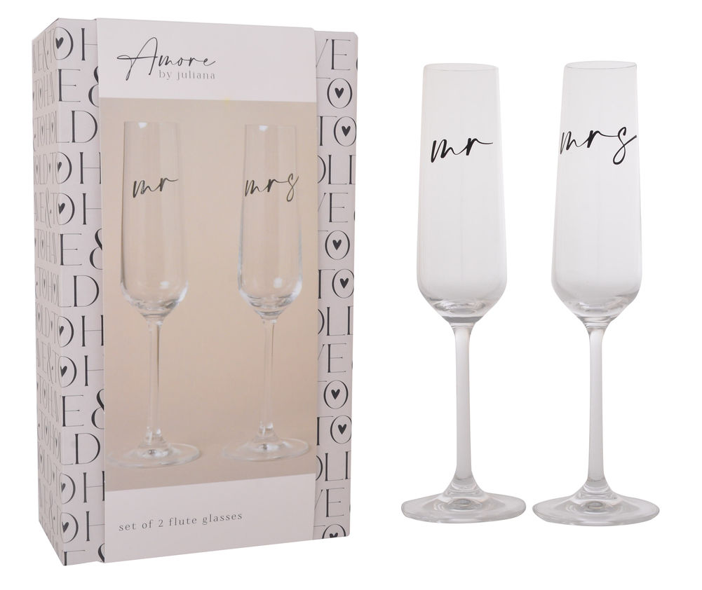 [27500] AMORE CHAMPAGNE MR & MRS SET 2