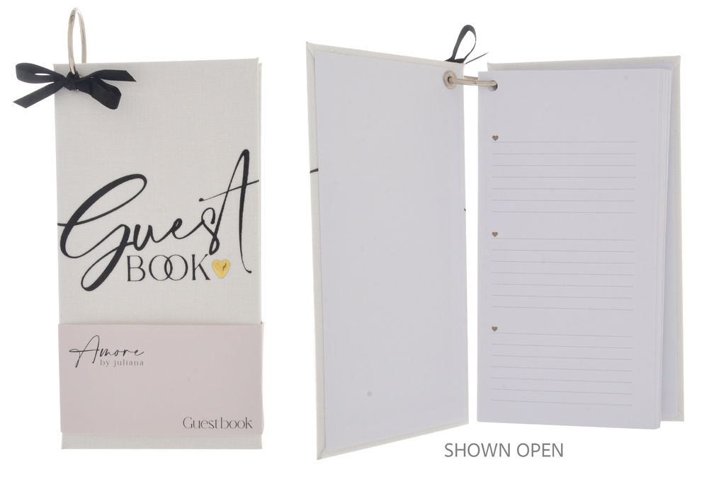 [27521] AMORE LINEN GUEST BOOK